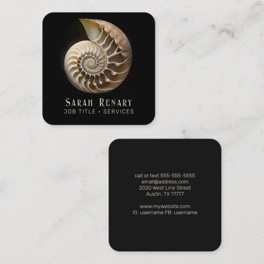 Visitekaartje Nautilus Shell (Voorkant / Achterkant)