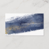 Visitekaartje Navy and Gold Lunar Brush Strokes (Voorkant)