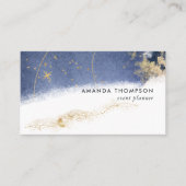 Visitekaartje Navy and Gold Lunar Brush Strokes (Voorkant)