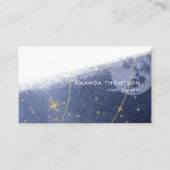Visitekaartje Navy and Gold Lunar Brush Strokes (Voorkant)
