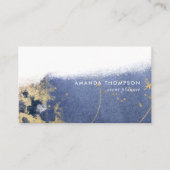 Visitekaartje Navy and Gold Lunar Brush Strokes (Voorkant)