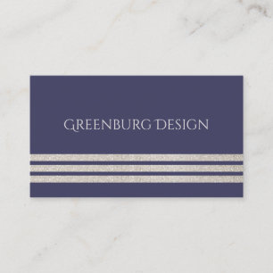 Visitekaartje Navy Blue en Champagne Stripes