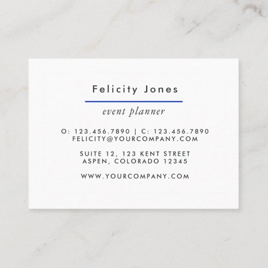 Visitekaartje Neon Brush Strokes (Achterkant)