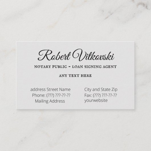 Visitekaartje notarisdienst (Achterkant)