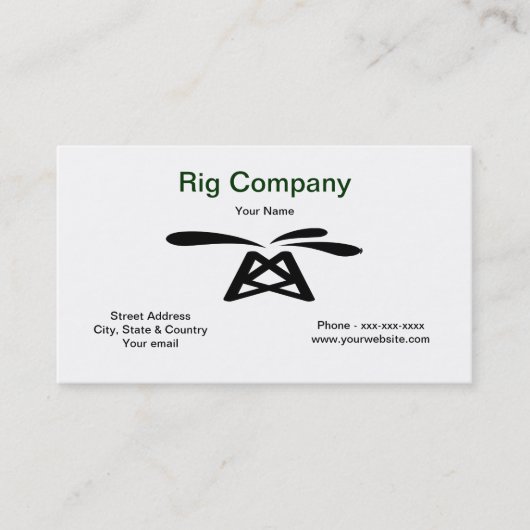 Visitekaartje olierijg (Voorkant)