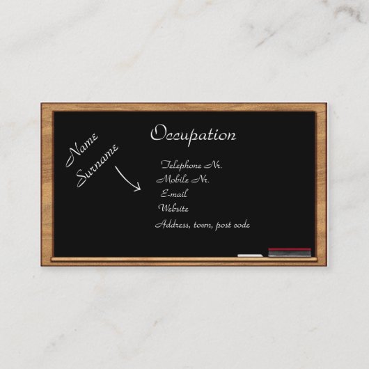 Visitekaartje: Onderwijs en opleiding Visitekaartje (Voorkant)