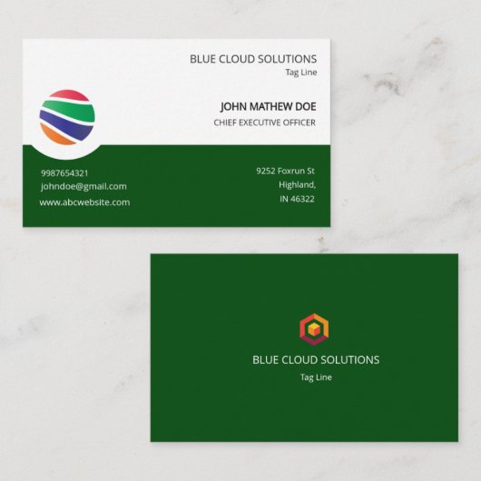 Visitekaartje online (Voorkant / Achterkant)