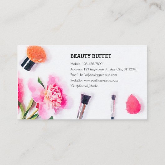 Visitekaartje: Online schoonheidsproduct Visitekaartje (Achterkant)