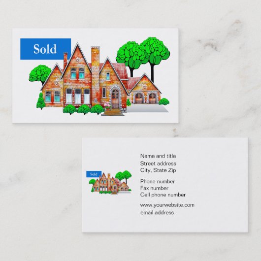 Visitekaartje onroerend goed (Voorkant / Achterkant)