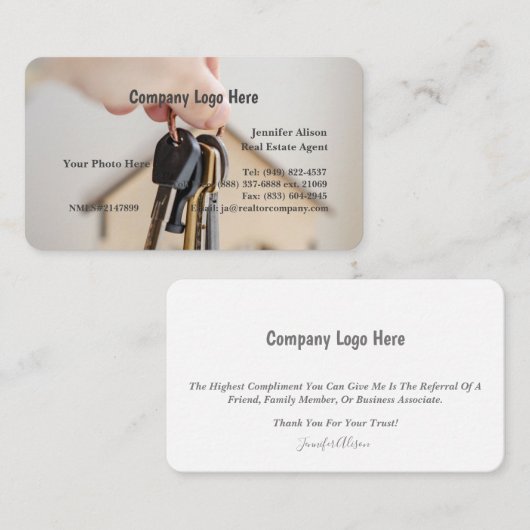 Visitekaartje onroerend goed (Voorkant / Achterkant)