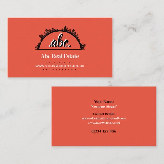 Visitekaartje onroerend goed (Voorkant / Achterkant)