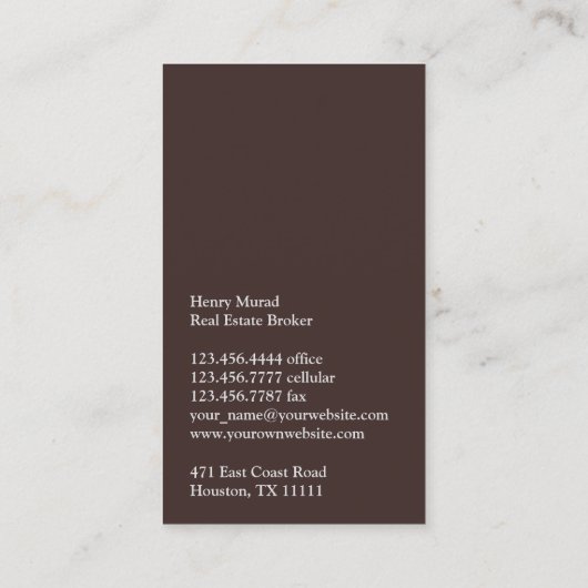 Visitekaartje onroerend goed (Achterkant)