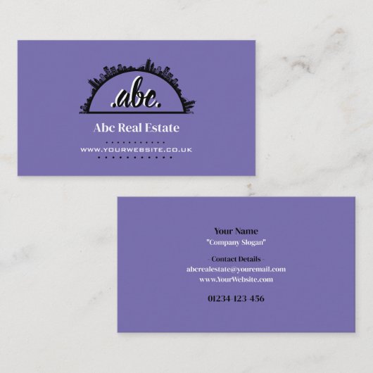 Visitekaartje onroerend goed (Voorkant / Achterkant)