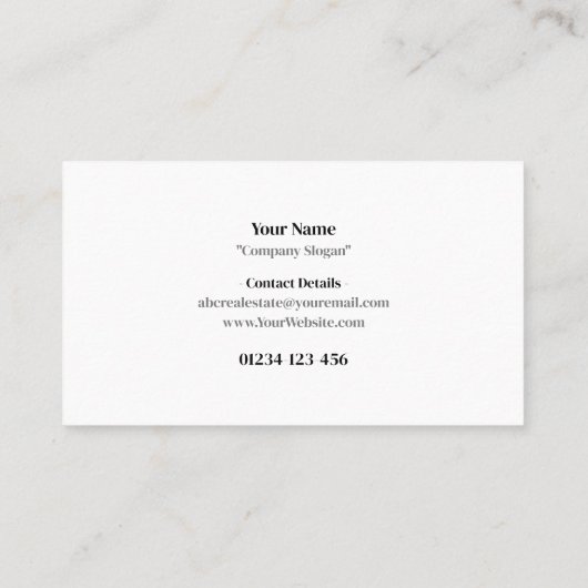 Visitekaartje onroerend goed (Achterkant)