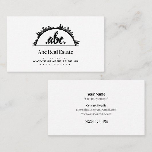 Visitekaartje onroerend goed (Voorkant / Achterkant)