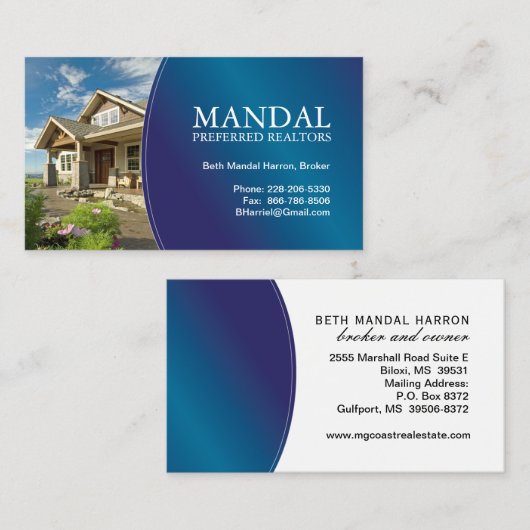 Visitekaartje onroerend goed (Voorkant / Achterkant)