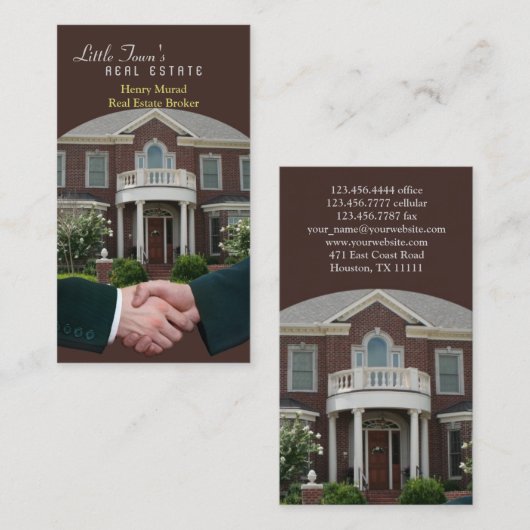 Visitekaartje onroerend goed (Voorkant / Achterkant)