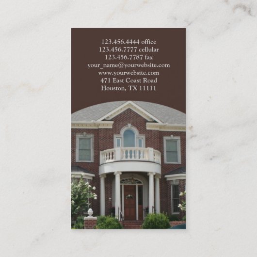 Visitekaartje onroerend goed (Achterkant)