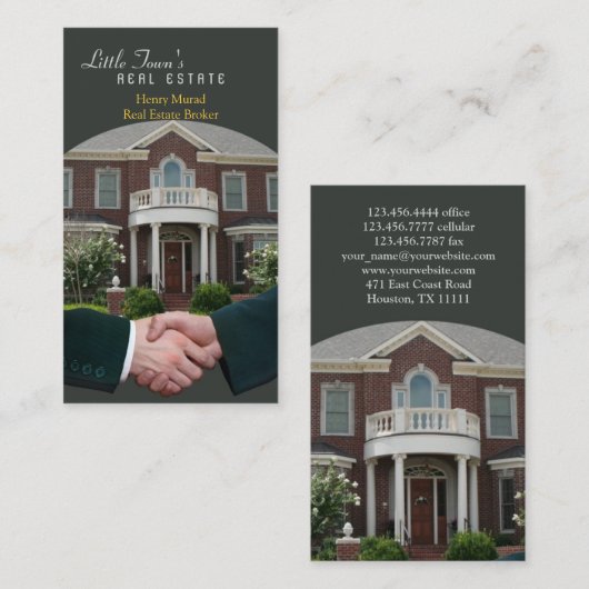 Visitekaartje onroerend goed (Voorkant / Achterkant)