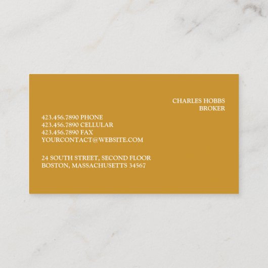 Visitekaartje onroerend goed (Achterkant)