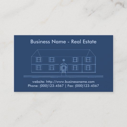 Visitekaartje onroerend goed: House Blueprint (Voorkant)