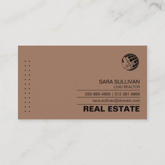 Visitekaartje onroerend goed voor realiteitseigens (Achterkant)