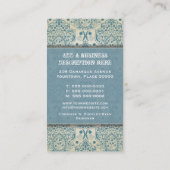 Visitekaartje oostblauw Baroque Damask (Achterkant)