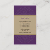 VISITEKAARTJE Oosterse mandala paarse gouden (Achterkant)