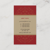 VISITEKAARTJE Oosterse mandala rood goud (Achterkant)