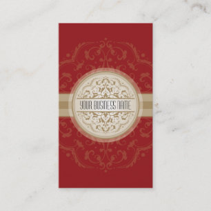 VISITEKAARTJE Oosterse mandala rood goud
