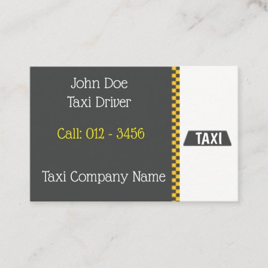 Visitekaartje op basis van taxi's (Voorkant)