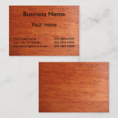 visitekaartje op Cherry Sined Wood (Voorkant / Achterkant)