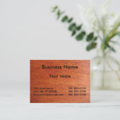 visitekaartje op Cherry Sined Wood (Staand voorkant)