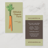 Visitekaartje op de markt voor wortelgroenten en B (Voorkant / Achterkant)