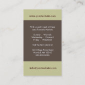 Visitekaartje op de markt voor wortelgroenten en B (Achterkant)