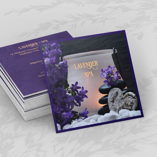 Visitekaartje op het lavender Spa Square