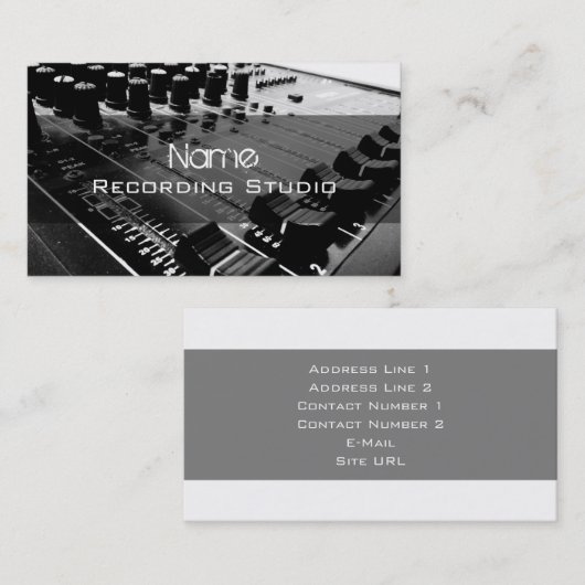 Visitekaartje Opname Studio (Voorkant / Achterkant)