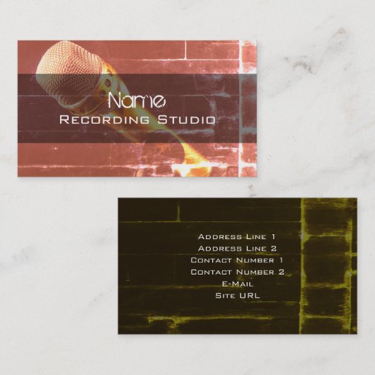 Visitekaartje Opname Studio (Voorkant / Achterkant)