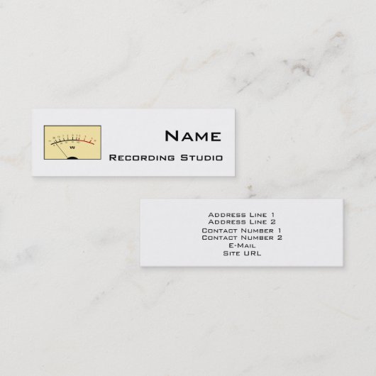 Visitekaartje Opname Studio (Voorkant / Achterkant)