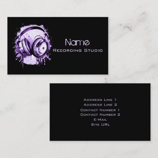 Visitekaartje Opname Studio (Voorkant / Achterkant)