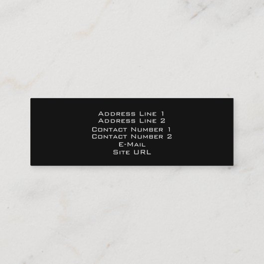 Visitekaartje Opname Studio (Achterkant)