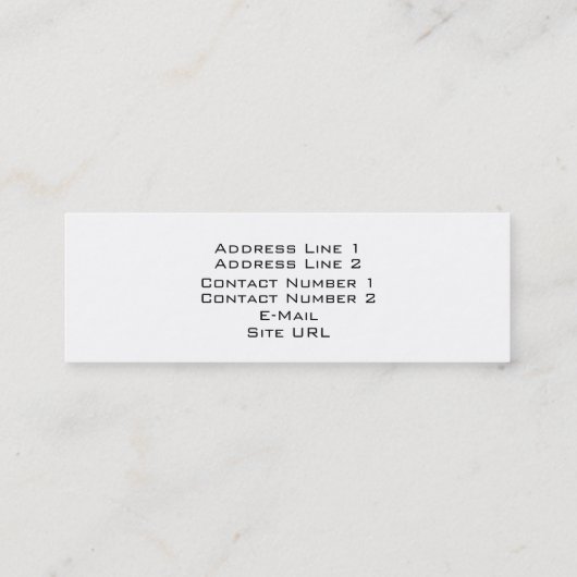 Visitekaartje Opname Studio (Achterkant)