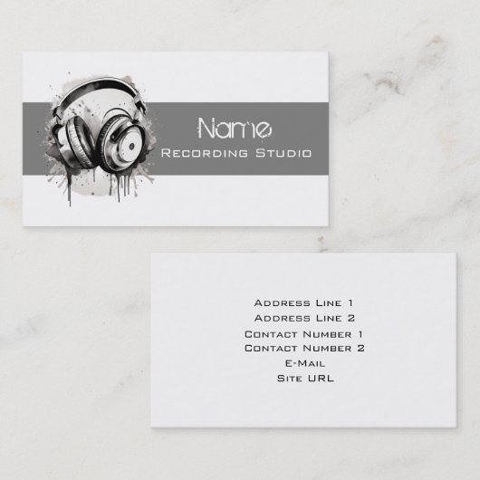 Visitekaartje Opname Studio (Voorkant / Achterkant)