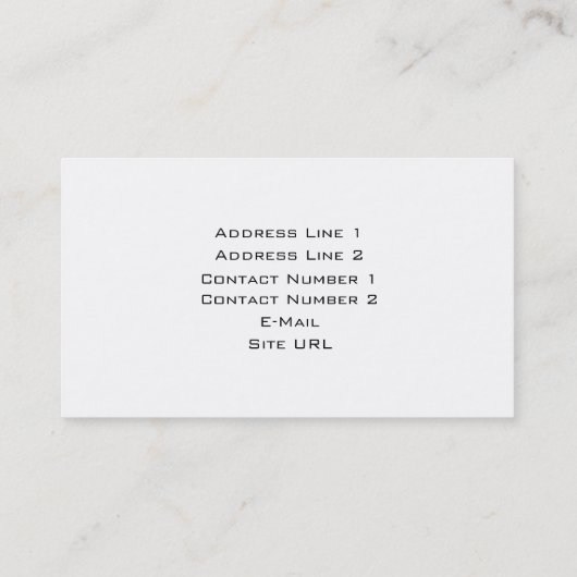 Visitekaartje Opname Studio (Achterkant)