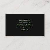 Visitekaartje Opname Studio (Achterkant)