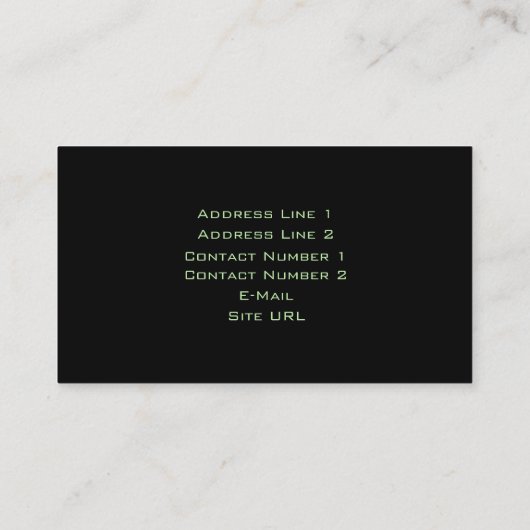 Visitekaartje Opname Studio (Achterkant)