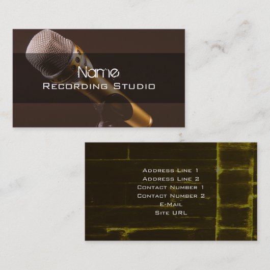 Visitekaartje Opname Studio (Voorkant / Achterkant)