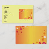 Visitekaartje Oranje bloemen (Voorkant / Achterkant)