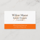 Visitekaartje Oranje en wit monogram (Voorkant)