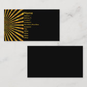 Visitekaartje Oranje/geel/goudlichtbundel (Voorkant / Achterkant)